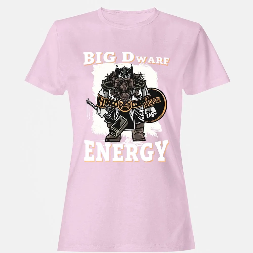 Big Dwarf Energy Women's T-Shirt - Light Pink - 9