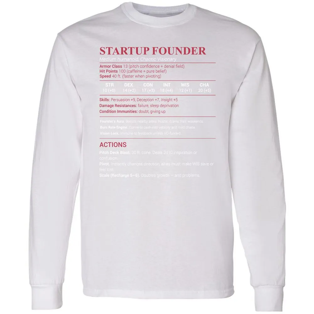 Startup Founder Long Sleeve T-Shirt - White - 5