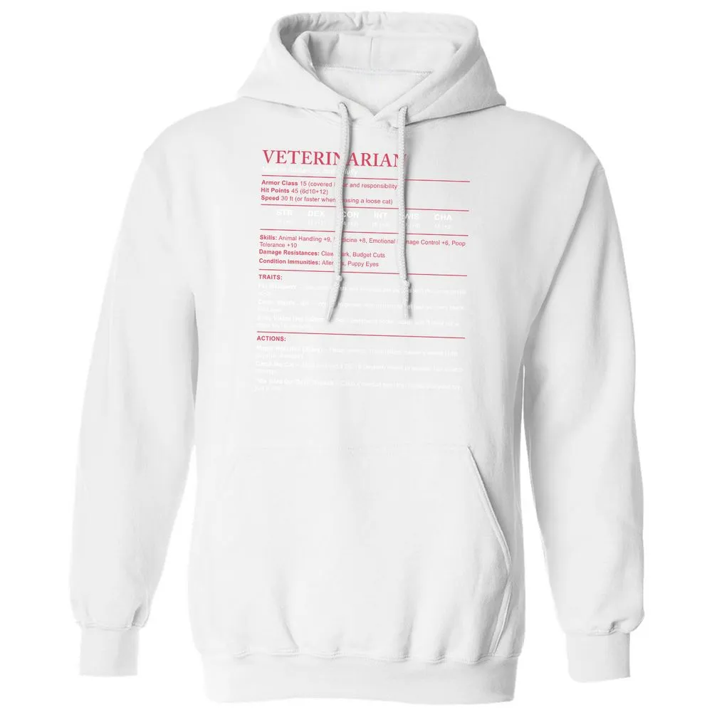 Veterinarian Stats Classic Unisex Hoodie - White - 11