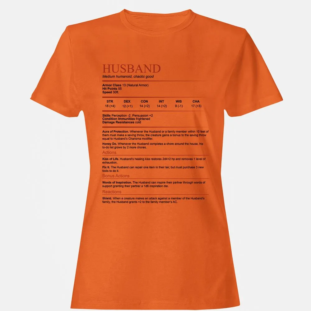 Husband White Women's T-Shirt - Orange - 11