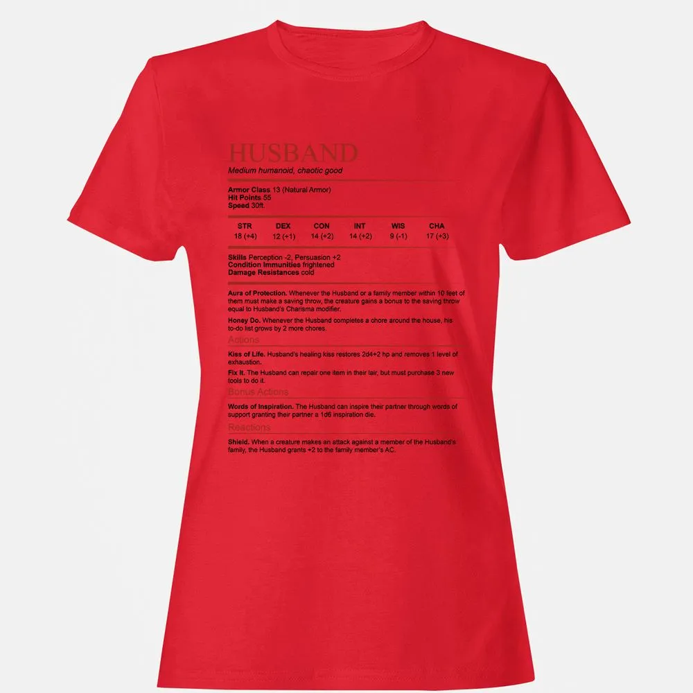 Husband White Women's T-Shirt - Red - 13