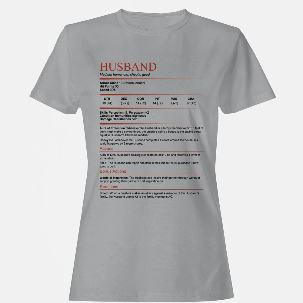 Husband White Women's T-Shirt - Sport Grey - 15