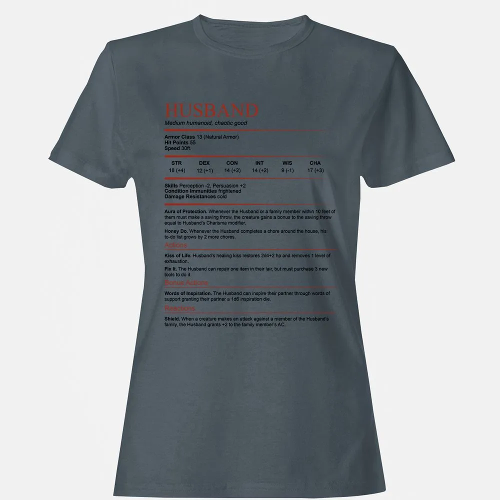 Husband White Women's T-Shirt - Charcoal - 3