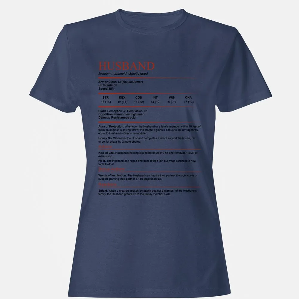 Husband White Women's T-Shirt - Navy - 10