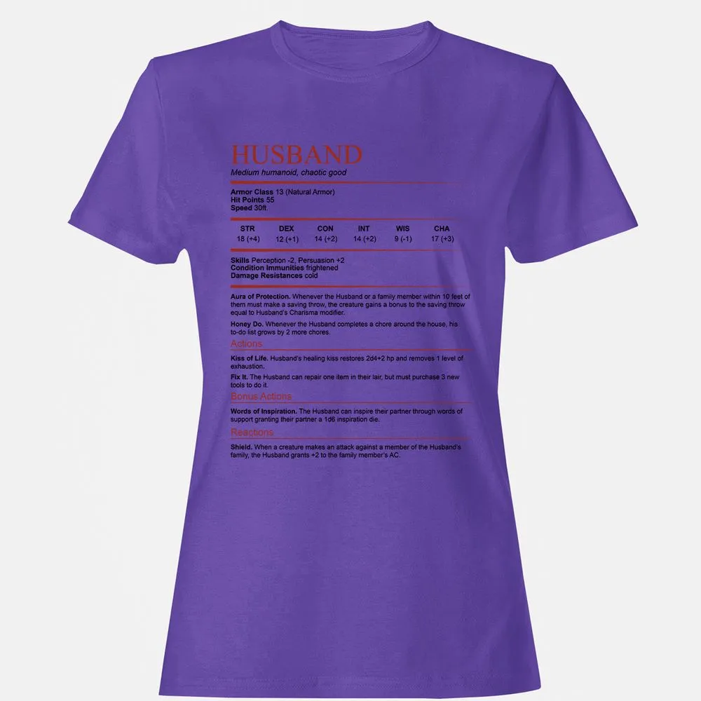 Husband White Women's T-Shirt - Purple - 12