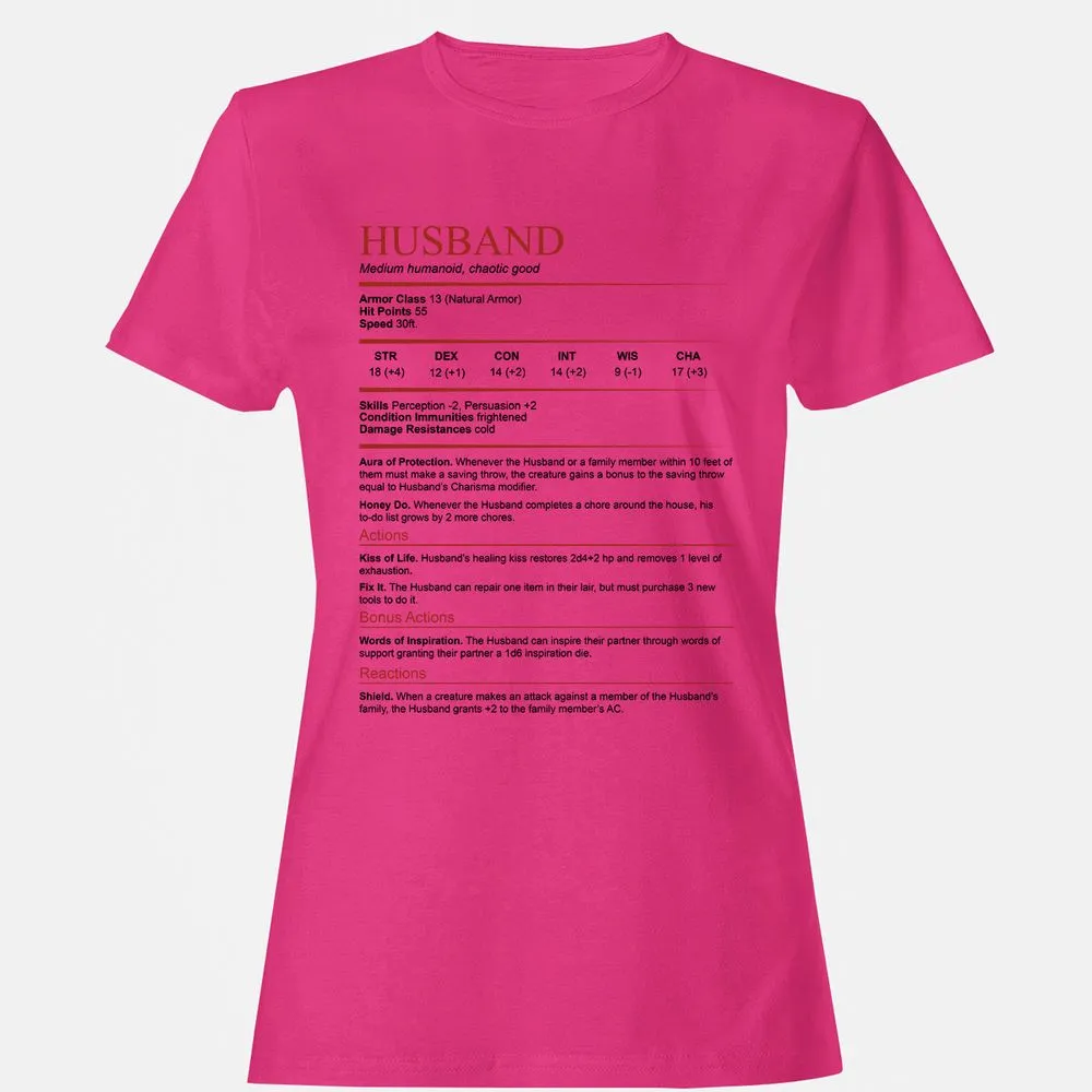 Husband White Women's T-Shirt - Heliconia - 6