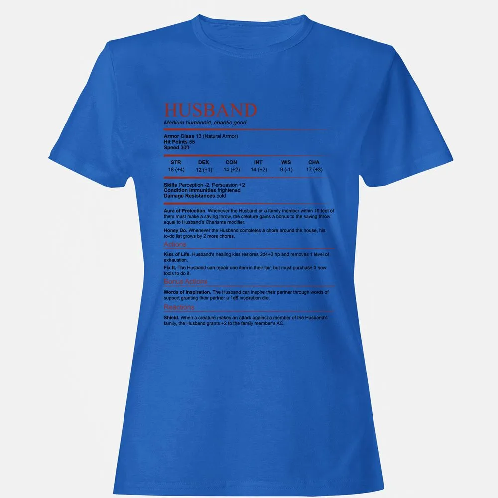 Husband White Women's T-Shirt - Royal - 14