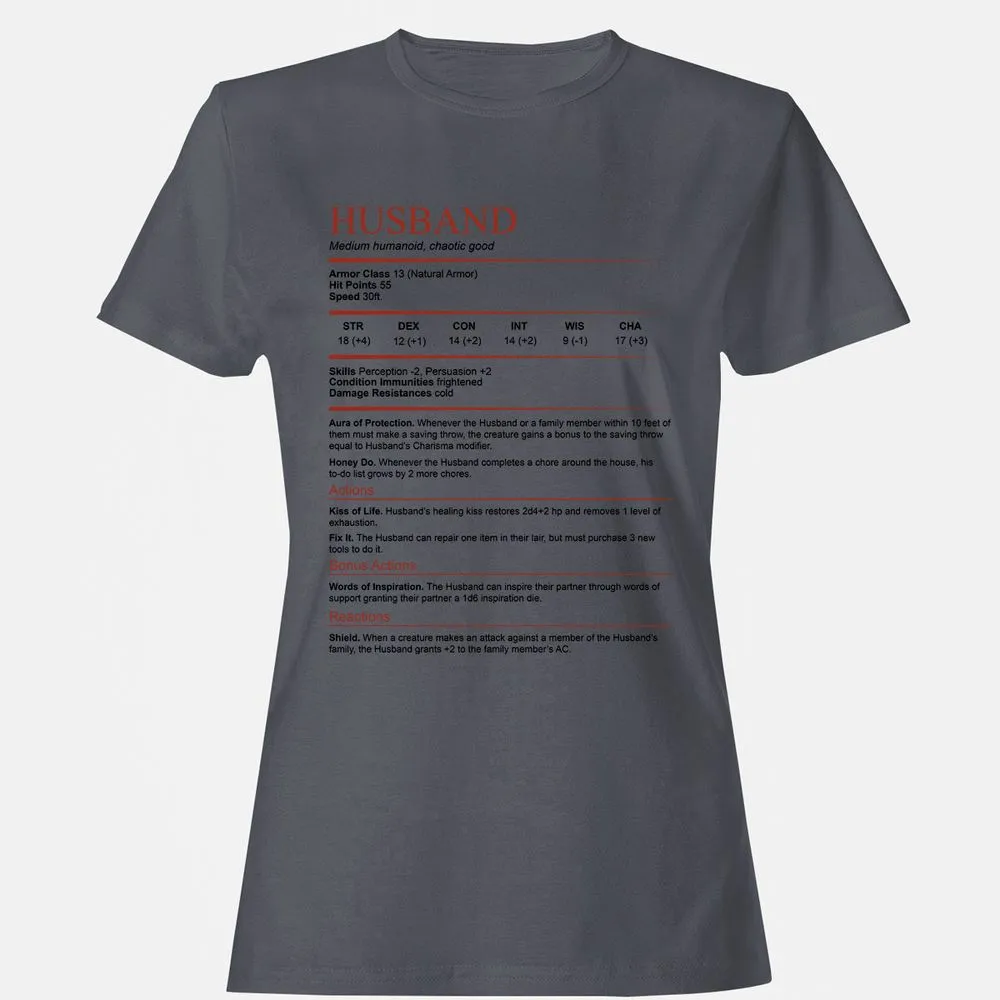 Husband White Women's T-Shirt - Dark Heather - 5