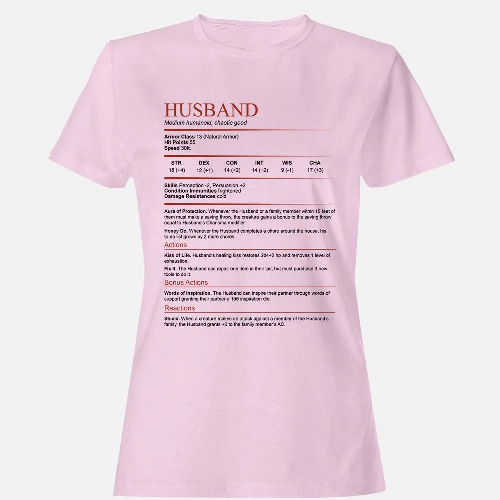 Husband White Women's T-Shirt - Light Pink - 9