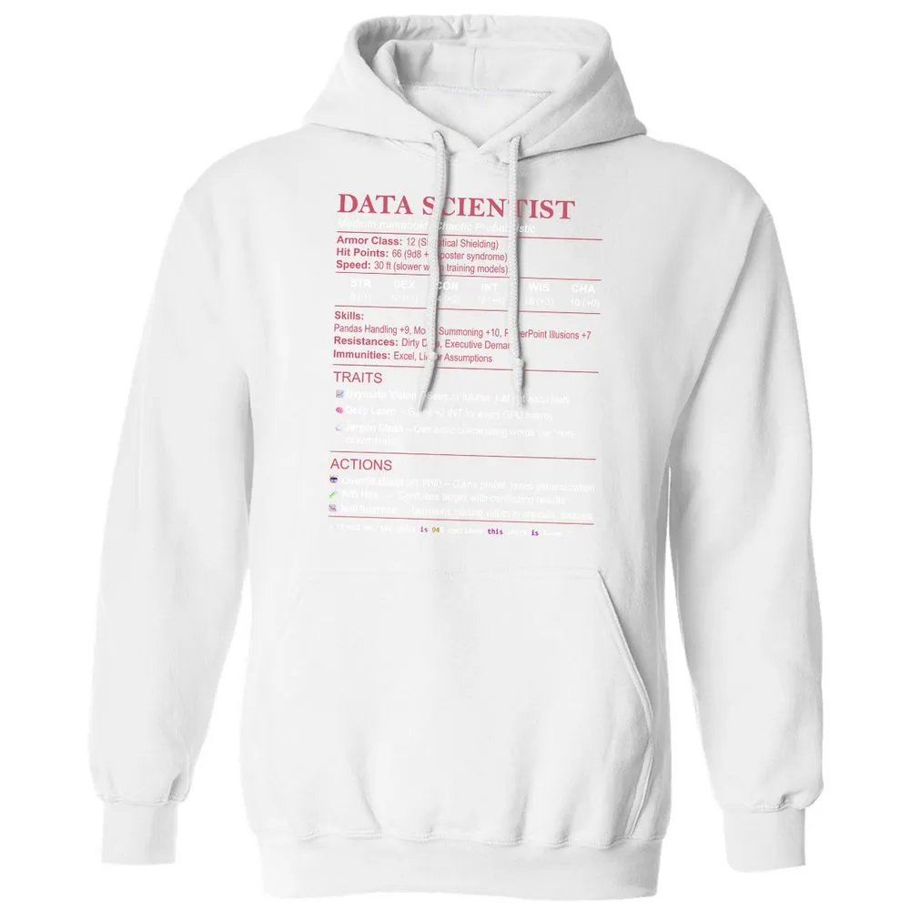 Data Scientist Stats Classic Unisex Hoodie - White - 11