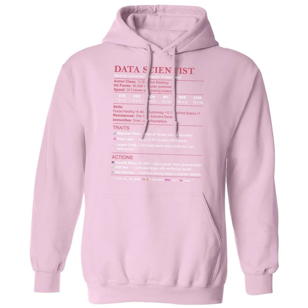 Data Scientist Stats Classic Unisex Hoodie - Light Pink - 3