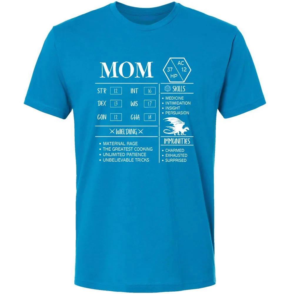 Mom Stats 2 Premium Unisex T-Shirt - Turquoise - 16