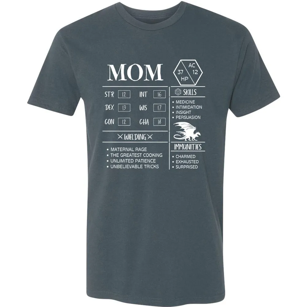 Mom Stats 2 Premium Unisex T-Shirt - Indigo - 15