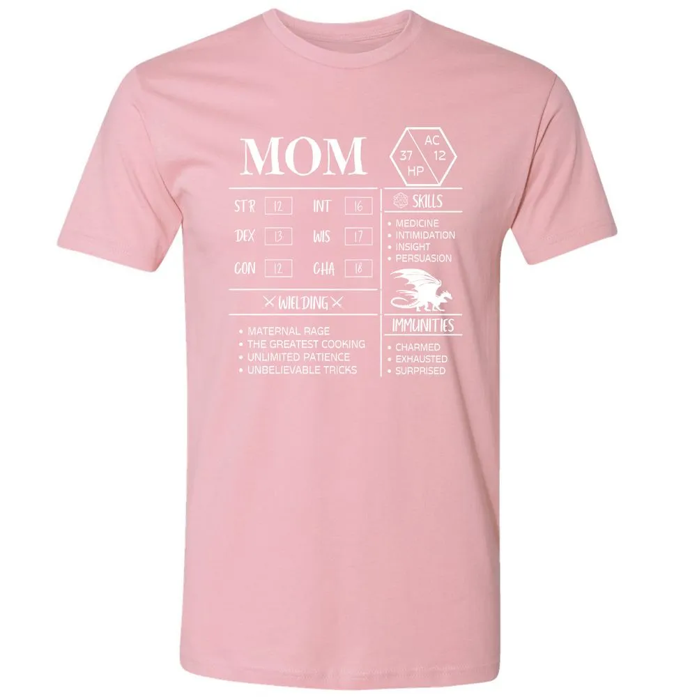 Mom Stats 2 Premium Unisex T-Shirt - Light Pink - 3