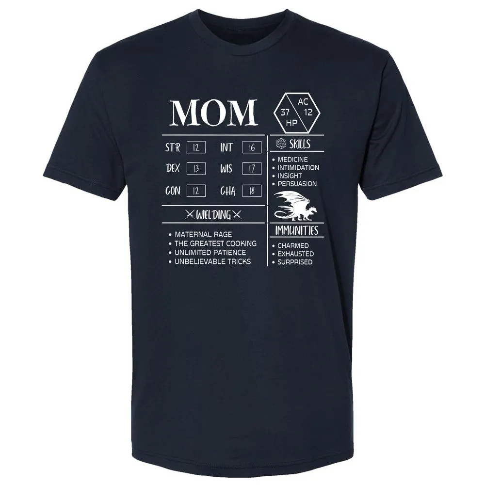 Mom Stats 2 Premium Unisex T-Shirt - Midnight Navy - 2