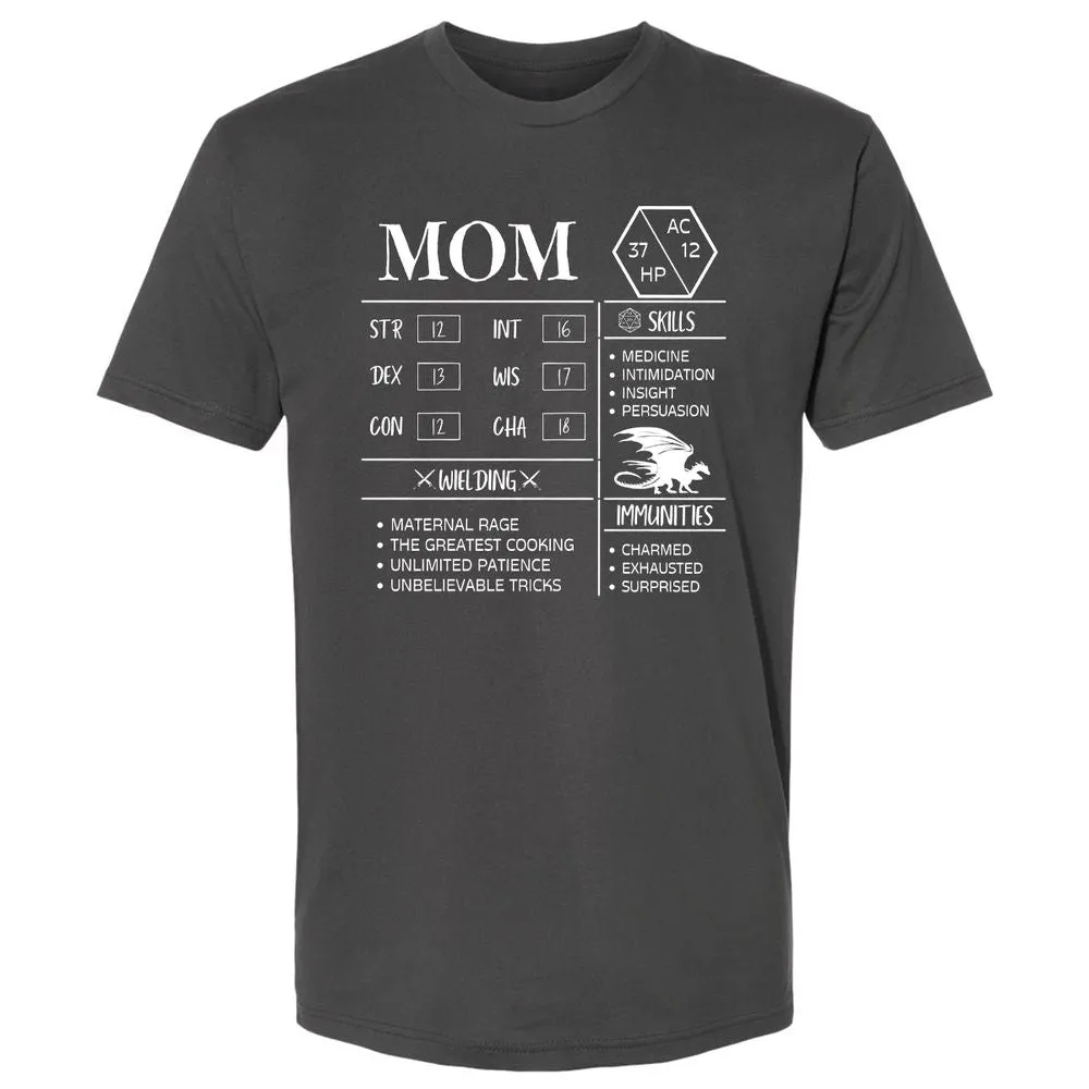 Mom Stats 2 Premium Unisex T-Shirt - Heavy Metal - 8