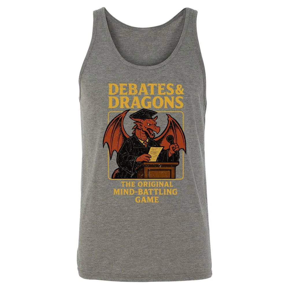 Debates & Dragons Unisex Jersey Tank - Grey Triblend - 8