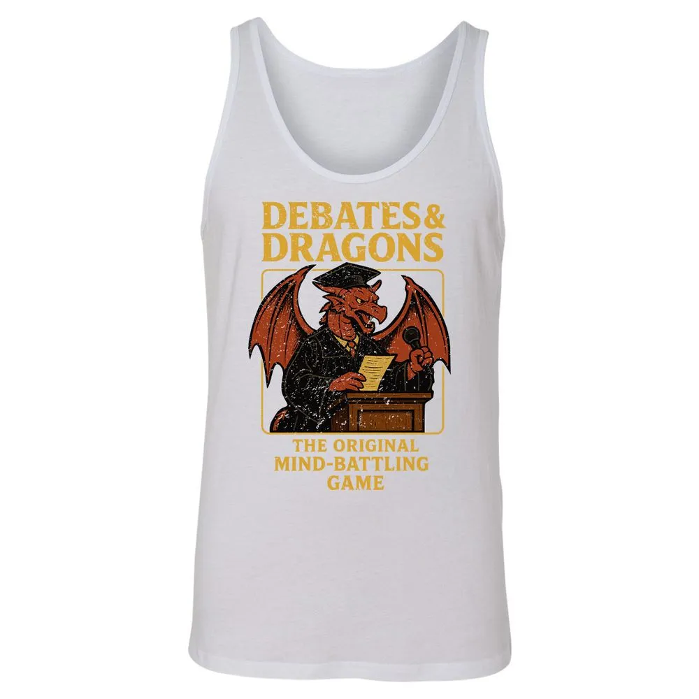 Debates & Dragons Unisex Jersey Tank - White - 14