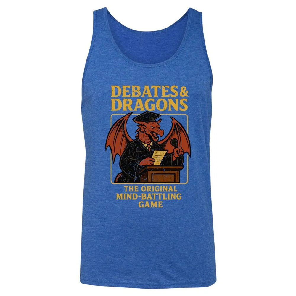 Debates & Dragons Unisex Jersey Tank - True Royal Triblend - 12