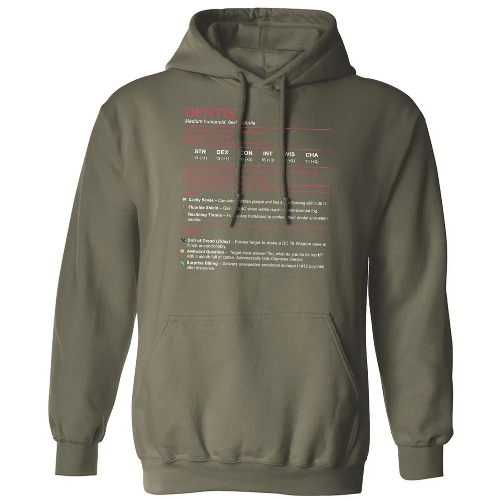 Dentist Stats Classic Unisex Hoodie - Military Green - 4
