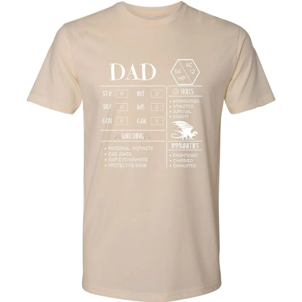 Dad Stats 2 Premium Unisex T-Shirt - Cream - 14