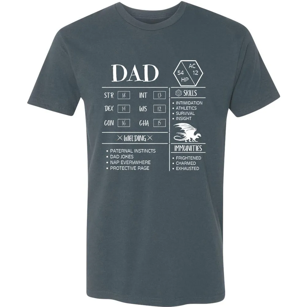Dad Stats 2 Premium Unisex T-Shirt - Indigo - 15