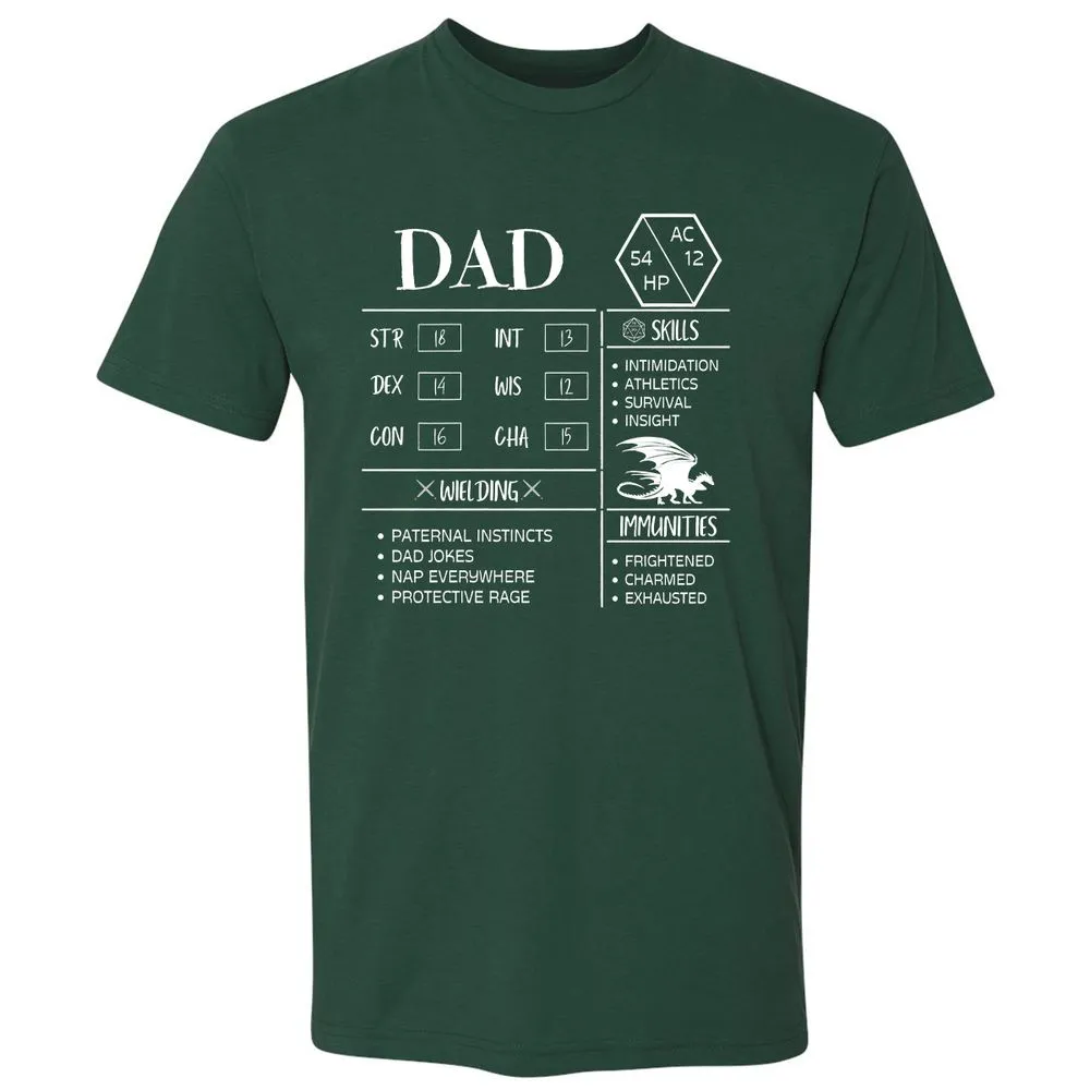 Dad Stats 2 Premium Unisex T-Shirt - Forest Green - 13