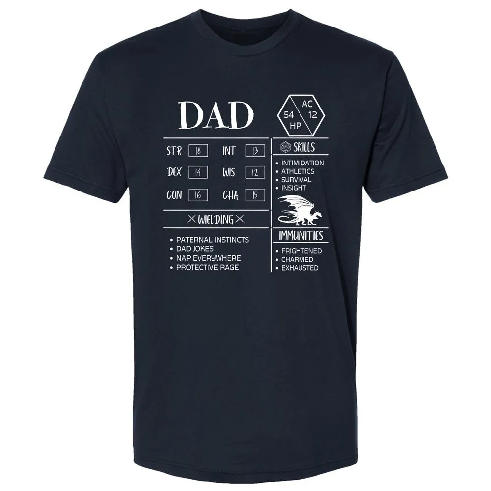 Dad Stats 2 Premium Unisex T-Shirt - Midnight Navy - 2