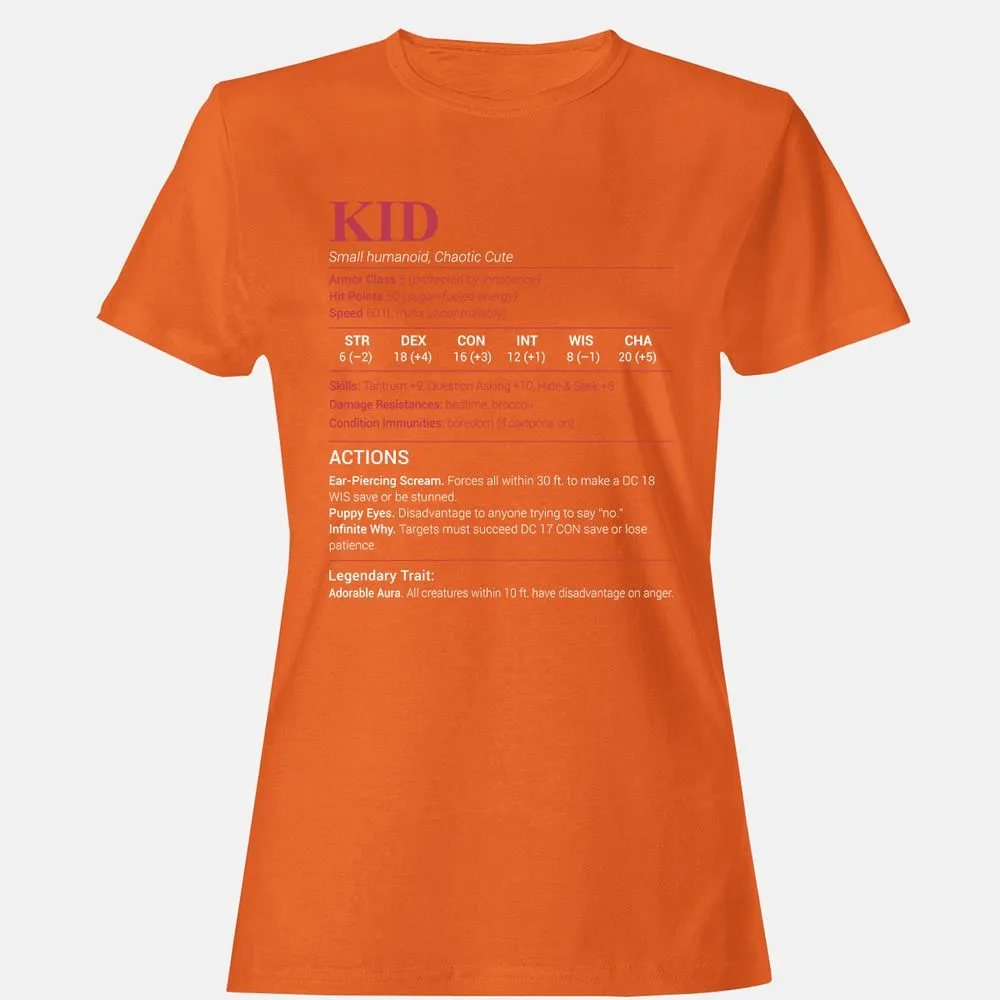 Kid Stats Women's T-Shirt - Orange - 11