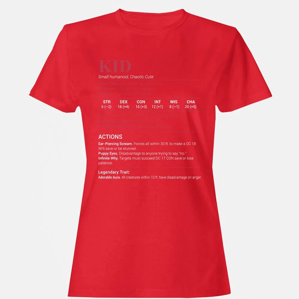 Kid Stats Women's T-Shirt - Red - 13