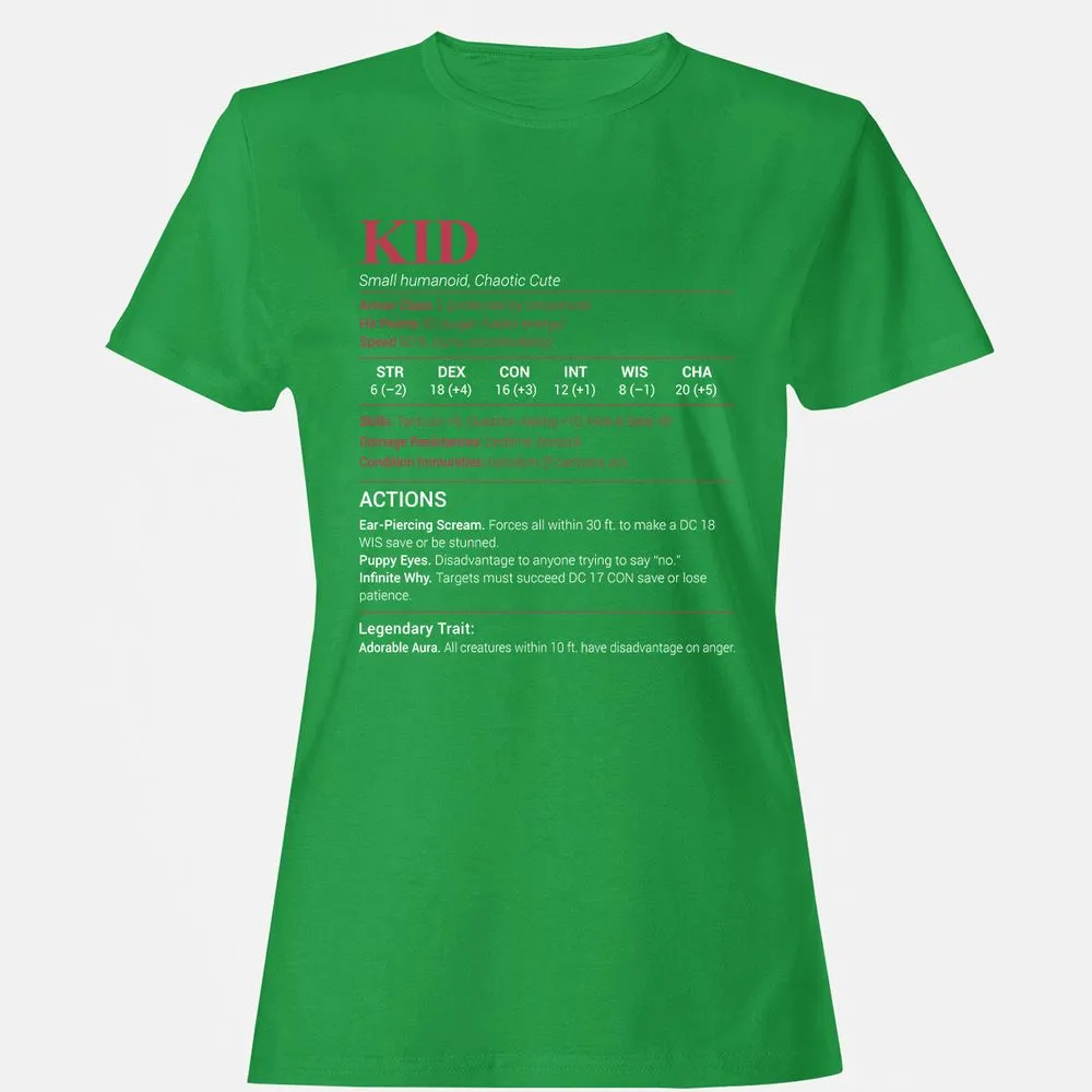 Kid Stats Women's T-Shirt - Irish Green - 7