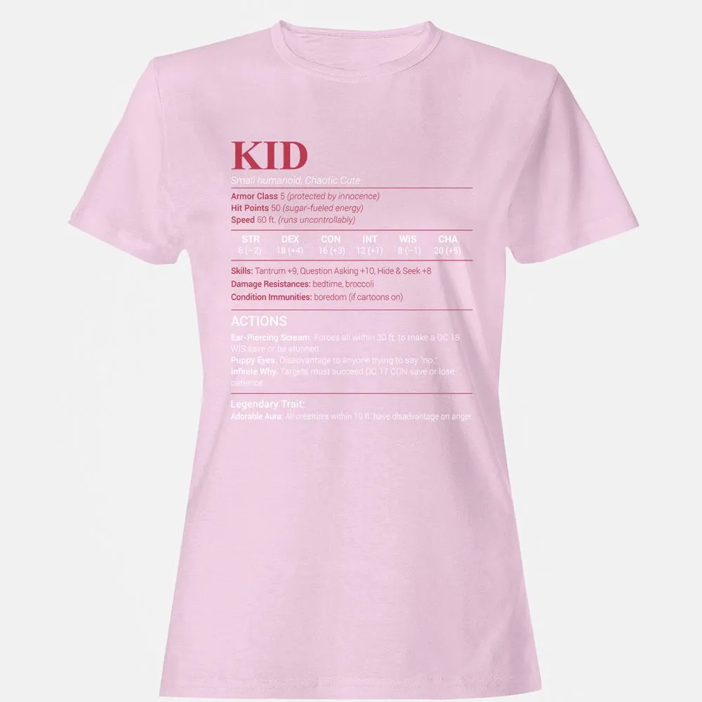 Kid Stats Women's T-Shirt - Light Pink - 9