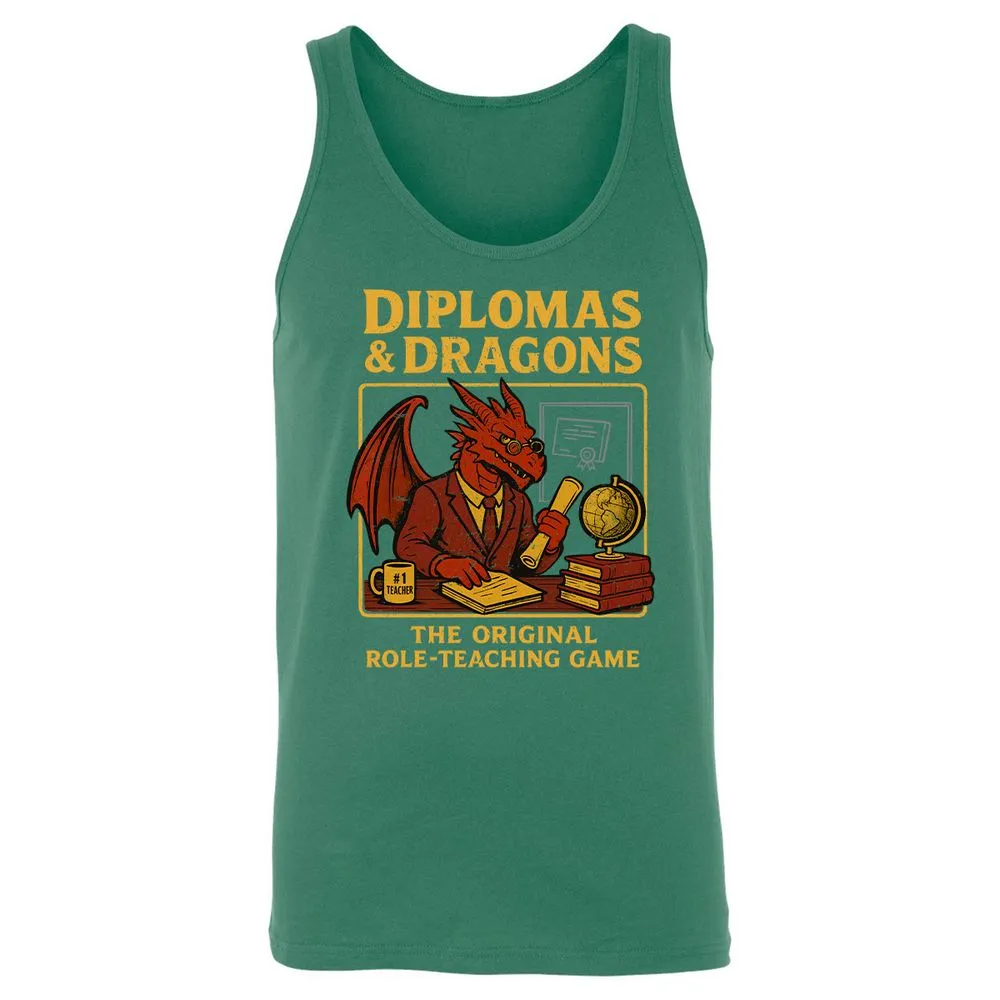 Diplomas & Dragons Unisex Jersey Tank - Kelly - 9