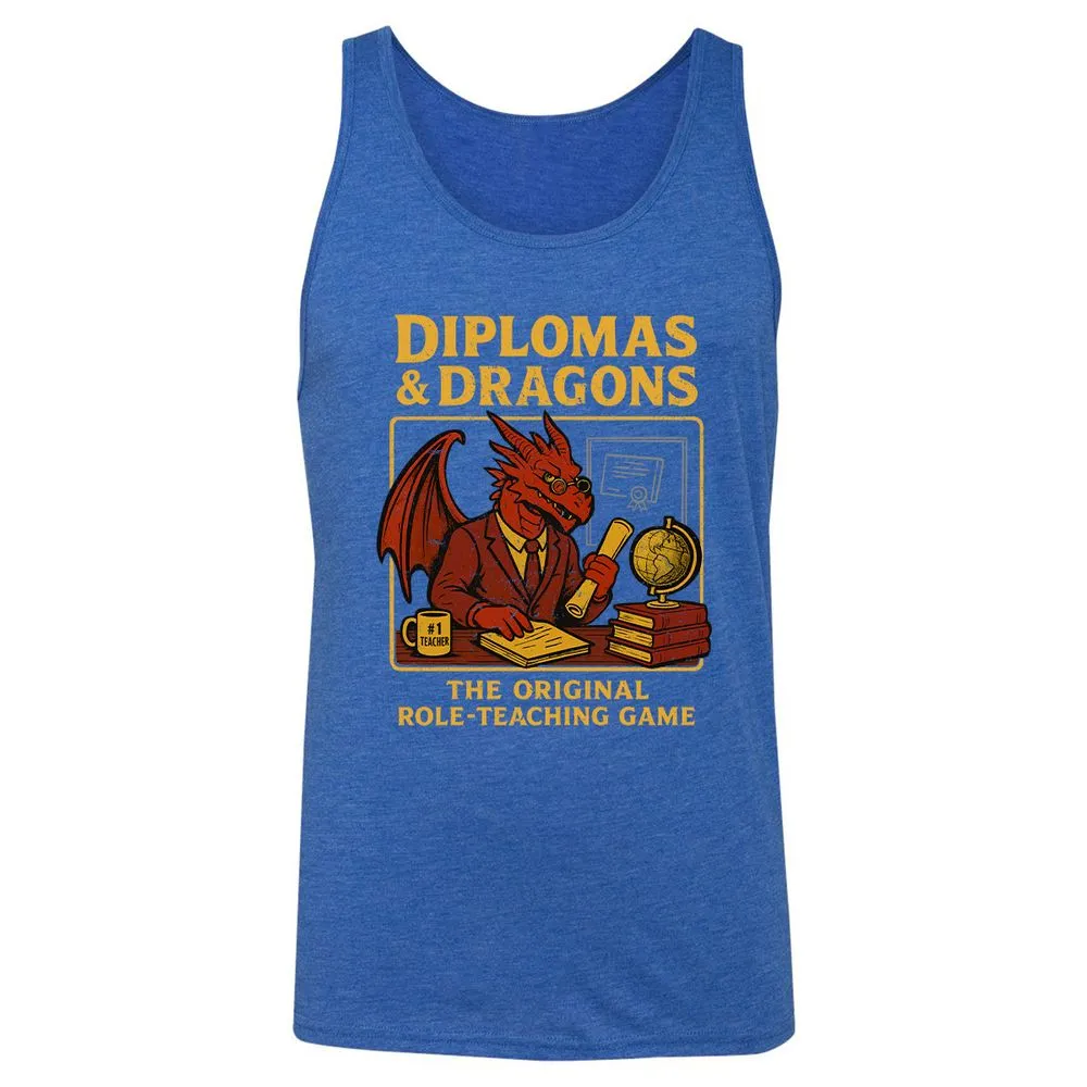 Diplomas & Dragons Unisex Jersey Tank - True Royal Triblend - 12