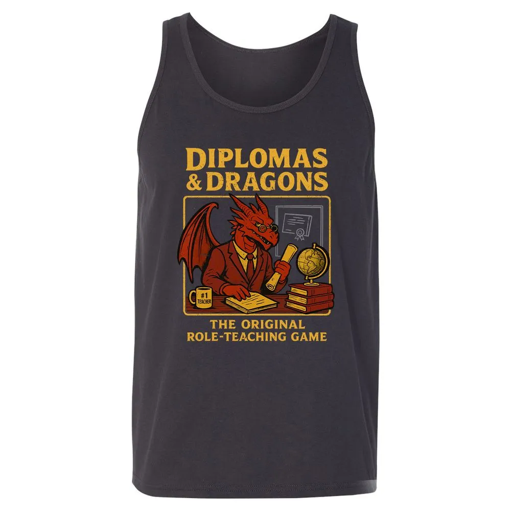 Diplomas & Dragons Unisex Jersey Tank - Dark Grey - 7