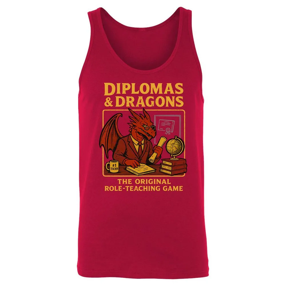 Diplomas & Dragons Unisex Jersey Tank - Red - 11