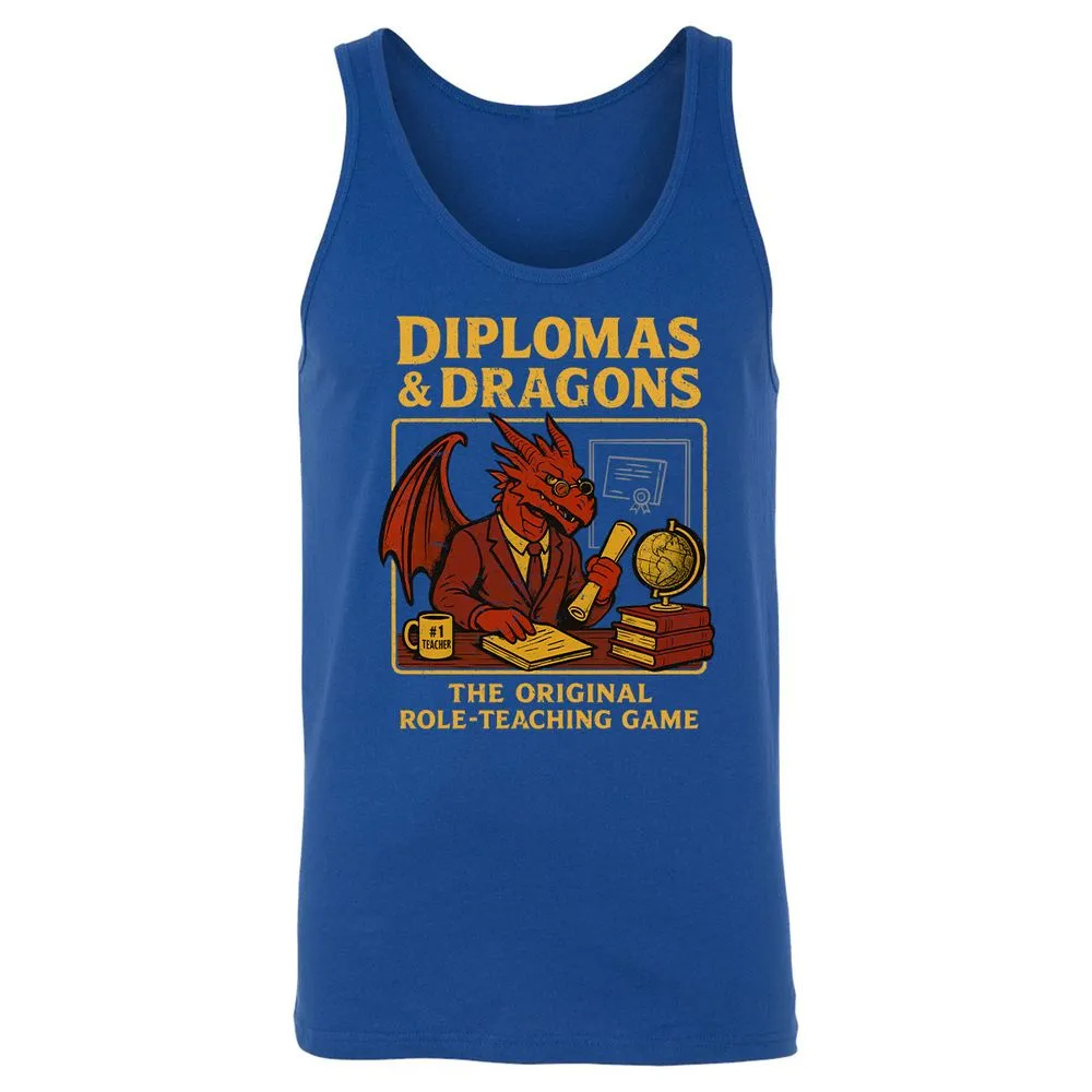 Diplomas & Dragons Unisex Jersey Tank - True Royal - 13
