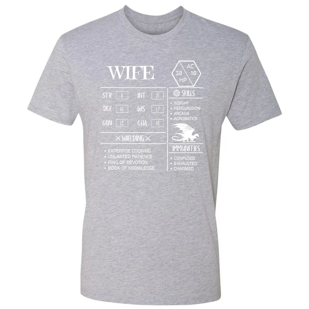 Wife Stats 2 Premium Unisex T-Shirt - Heather Grey - 9