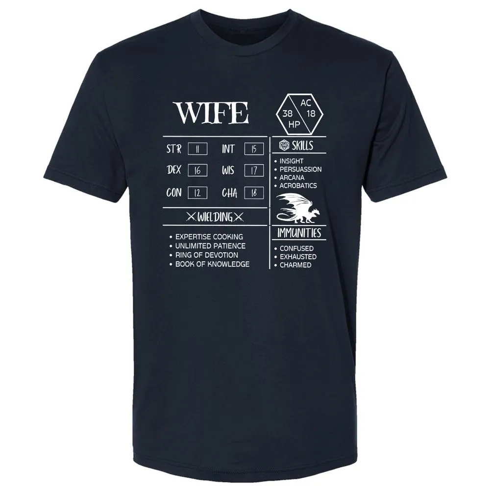 Wife Stats 2 Premium Unisex T-Shirt - Midnight Navy - 2