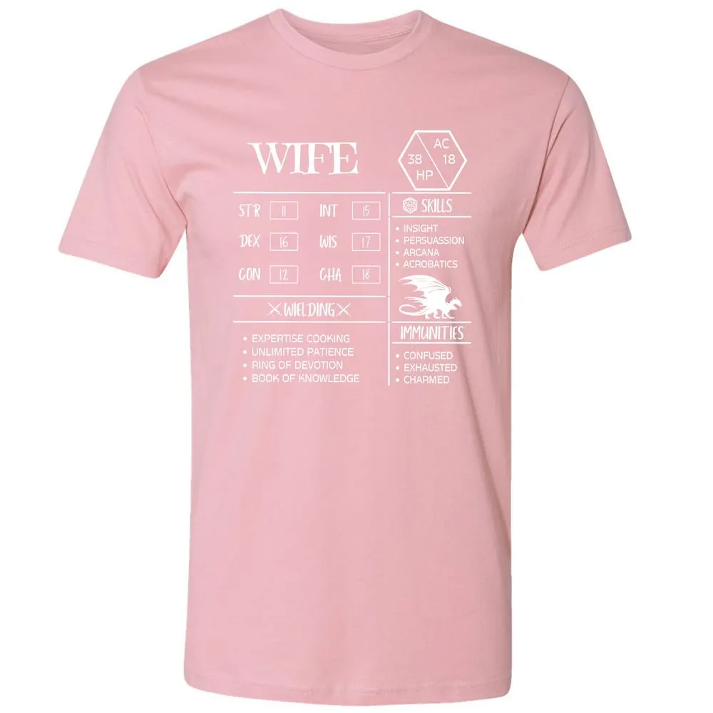 Wife Stats 2 Premium Unisex T-Shirt - Light Pink - 3