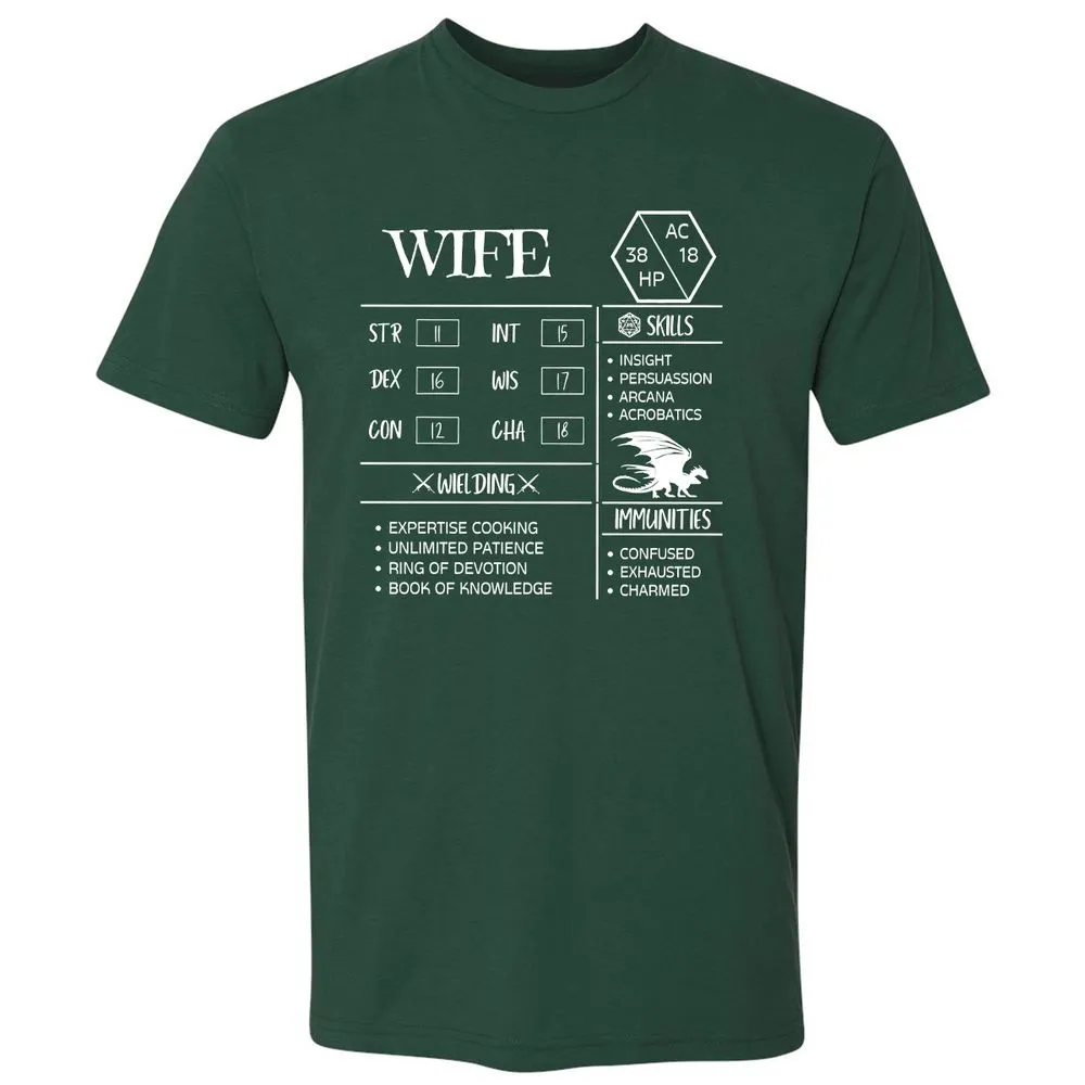 Wife Stats 2 Premium Unisex T-Shirt - Forest Green - 13