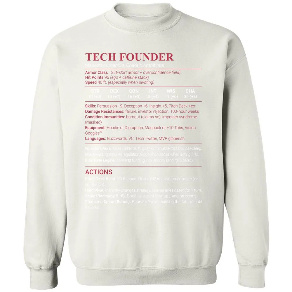 Tech Founder Classic Unisex Sweatshirt - White - 12