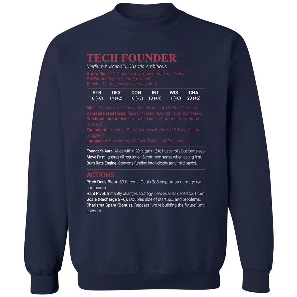 Tech Founder Classic Unisex Sweatshirt - Navy - 2