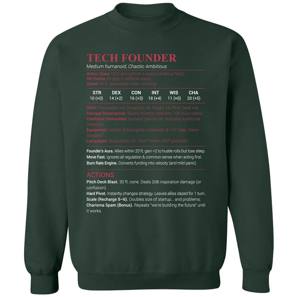 Tech Founder Classic Unisex Sweatshirt - Forest Green - 4