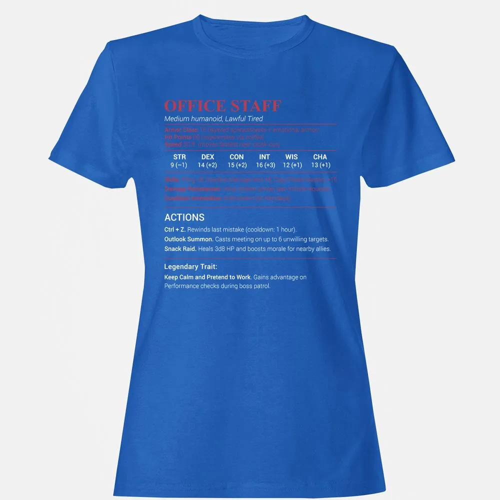 Office Staff Women's T-Shirt - Royal - 14