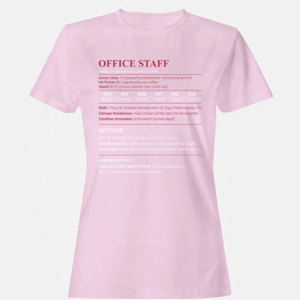 Office Staff Women's T-Shirt - Light Pink - 9