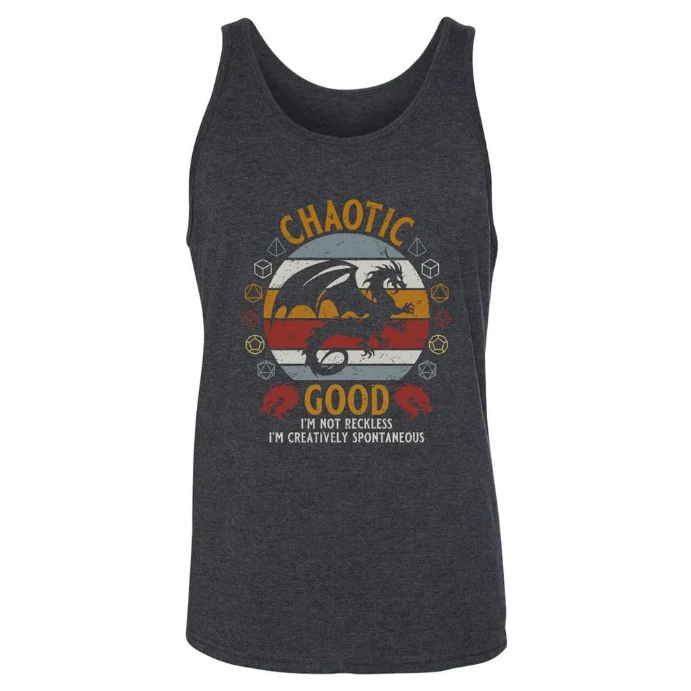 Chaotic Good Unisex Jersey Tank - Dark Grey Heather - 6