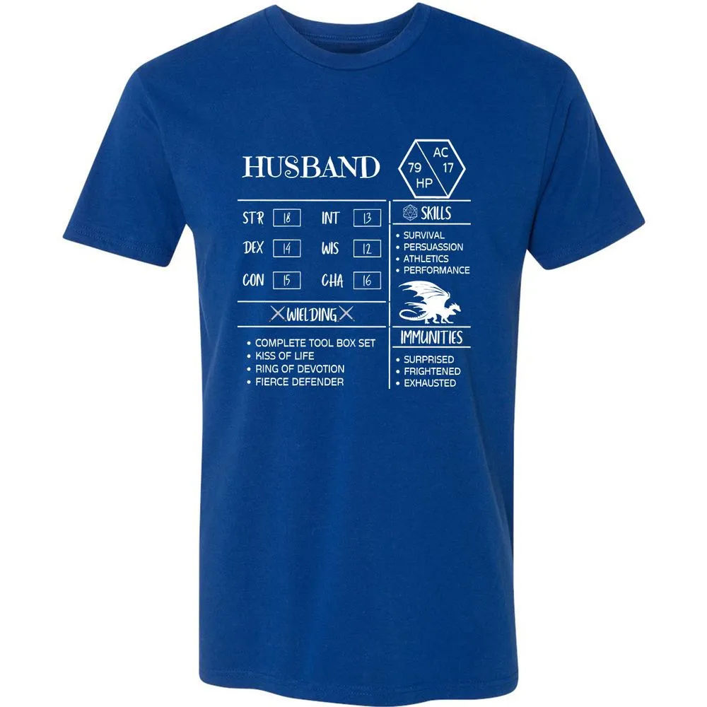 Husband Stats 2 Premium Unisex T-Shirt - Royal - 10