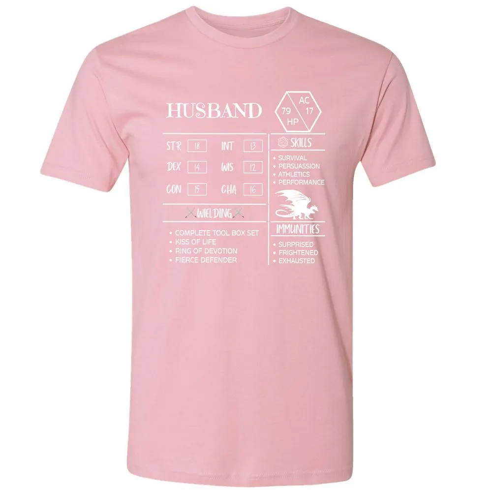 Husband Stats 2 Premium Unisex T-Shirt - Light Pink - 3