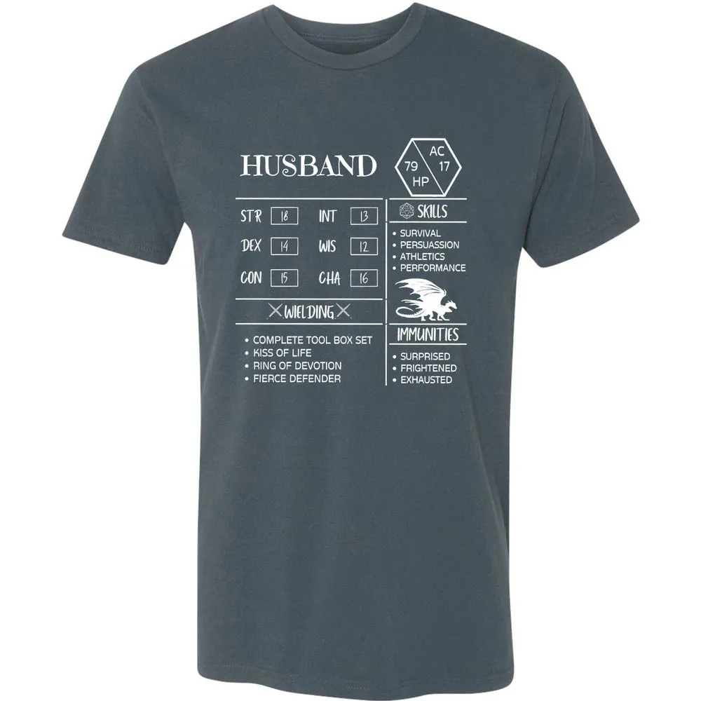 Husband Stats 2 Premium Unisex T-Shirt - Indigo - 15